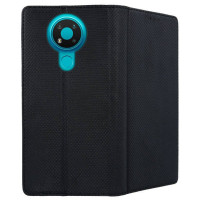 Кожен калъф тефтер и стойка Magnetic FLEXI Book Style за Nokia 3.4 черен